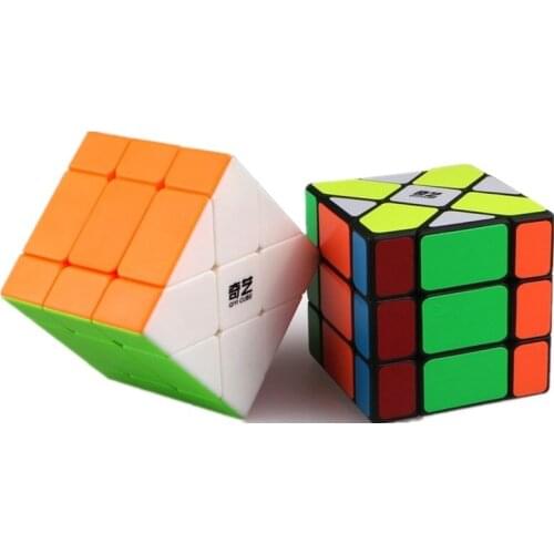 Shifting Edge Multi-color Stickerless or Black 3x3x3 Speed Magic Cube Twist Puzzle Toy Brain Teaser IQ Game 3x3 QIYI ABS Smooth