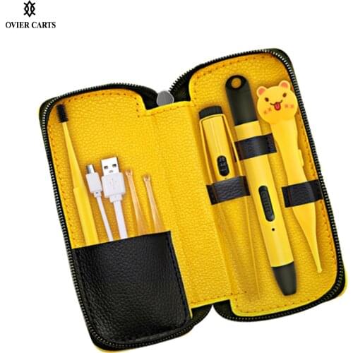 Ear Wax Removal Tools Earpicks Ear Cleaning Tool & Case LED Light Flashlight Earpick Ear Spoon Tweezers Ear Cleaner for Ear Care