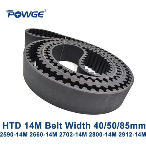 POWGE HTD 14M synchronous belt C=2590/2660/2702/2800/2912 width 40/50/85mm Teeth 185 190 193 200 208 HTD14M 2590-14M 2800-14M