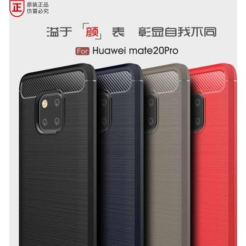 Luxury case For Huawei Mate 20 20Pro Soft silicone Carbon Fiber Armor Shockproof Protect back cover cases for huawei mate 20 pro