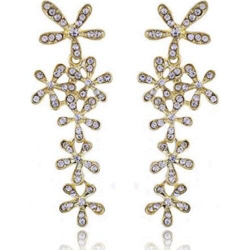 Fashion Exaggerated Snowflake Zircon Wild Drop Earrings For Women Pendant Earring Earings Jewelry Earing Brincos Gift Wholesale