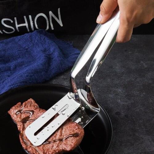Stainless Steel Barbecue Tongs Roast Fish Fried Steak Shovel Bread Meat Clamp Multifunction Food Clip Kitchen Cooking Utensils