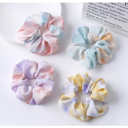 Tie-dye gradient chiffon large intestine hair ring Korea ins temperament hair accessories tie hair balls head rope