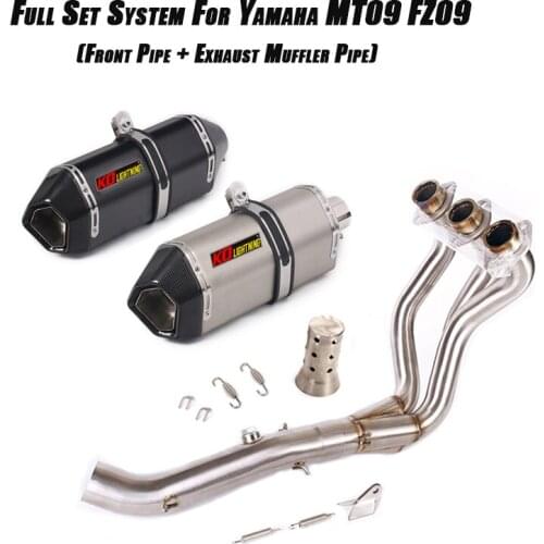 Silp on For Yamaha FZ09 MT09 race Full Set Replace Original Front Link Pipe Connect 51mm Tail Vent Muffler Tube Exhaust System