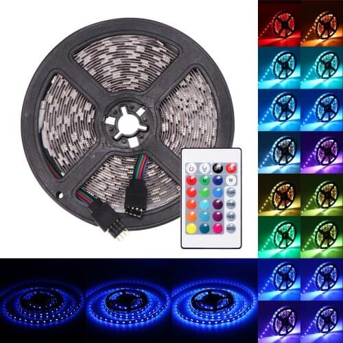 LED Stripe 5mRGB Stripe Lights Lamps Fairy Lights Waterproof LED Lights 24k Remote Stripe Lights