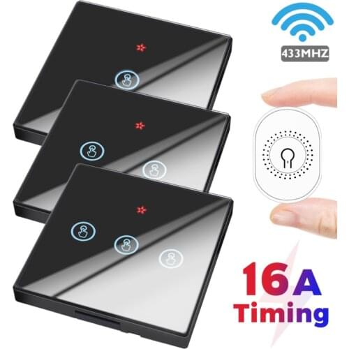 Smart Switch 16A Mini 433MHZ Two Way on-off Switch+Wireless Switch Suit Timing Function Realize 2/3/4 Way to Control the Bulb