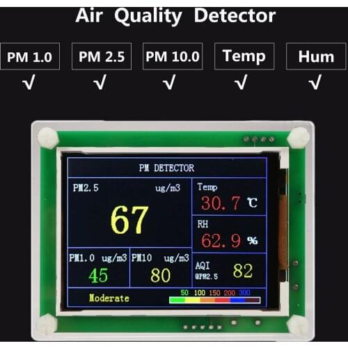 2.8'' High Rate Digital Car PM2.5 Air Quality Detector Tester Meter AQI Home Gas Monitor Excellent Performance PM 2.5 Detector
