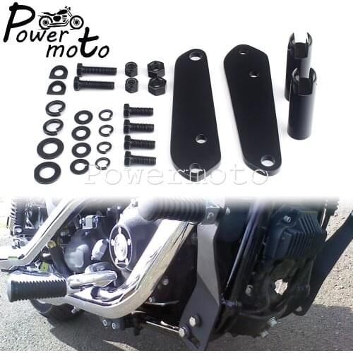1 Pair Motorcycle Foot Rest Footpeg Mount Kit For Harley Dyna FXD Street Bob Low Rider Super Sport Glide Injected FXDB FXDL FXDC