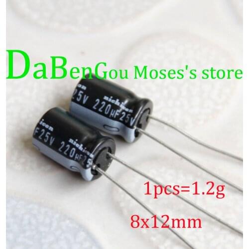 25v 220uf +/- 20% Capacitance 100% Japan Original New Audio Electrolytic Capacitor Radial 8x12mm 100pcs