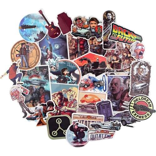 30pcs Cartoon Movie Back To Future Stickers Pack For Laptop Fridge Phone Skateboard Travel Suitcase Sticker Graffiti Decal