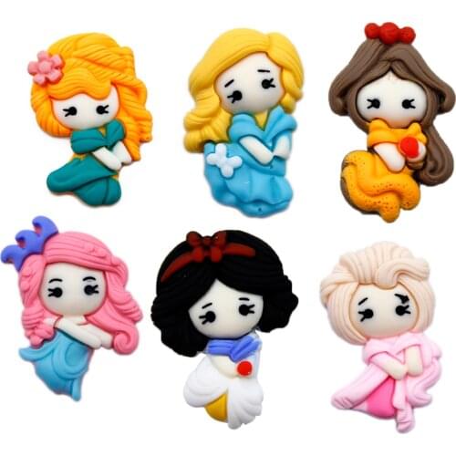 3D Resin Lovely Mixed Mermaid/Little Girl Princess Flatback Cabochon Scrapbook Kawaii DIY Embellishments Accessories,5Yc20180