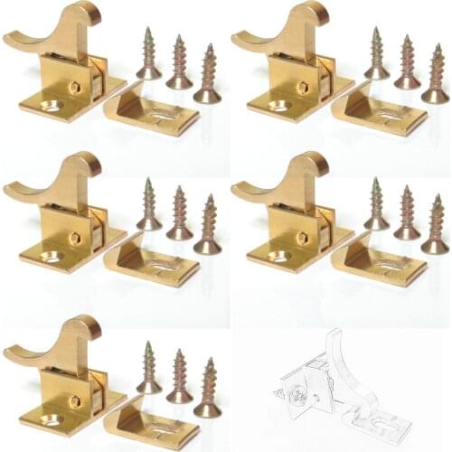 5 Set Brass Window Catch/Extra Heavy Duty Elbow Latch Cabinet Door,with Screws