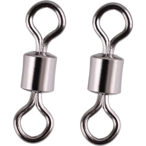50-100pcs/box Fishing Barrel Bearing Rolling Swivel Solid Ring Lures Hook Connector 1#-14# Fishing Tackle Accessories Fish Tool