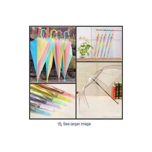 50PCS Fedex Free Wholesale Transparent Umbrellas Clear EVC Umbrellas Long Handle Umbrellas Rainproof