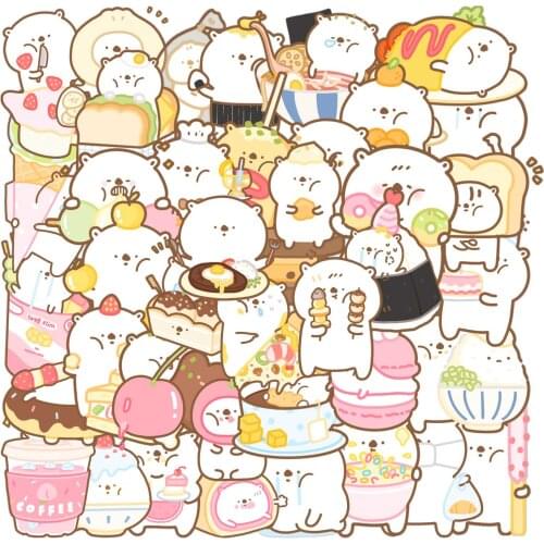 50pcs/SET Cute Bear Theme Sticker Waterproof fit Car Laptop Skateboard Surfboard Luggage Bicycle Kids Toy Home Decor
