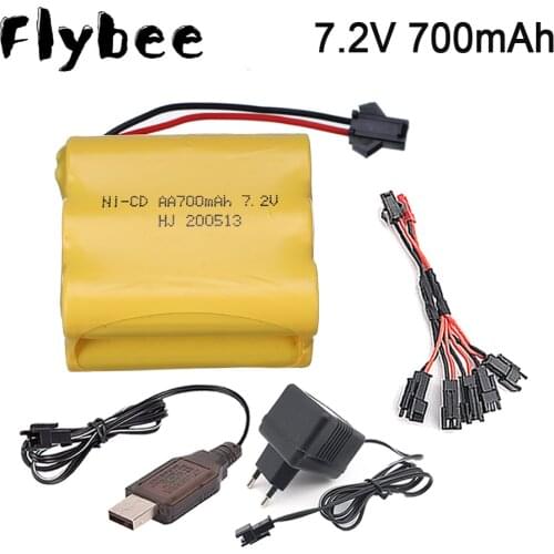 7.2v battery for Remote control electric toys Car truck tank racing car RC boat 7.2 V 700mah AA NICD Battery pack with charger