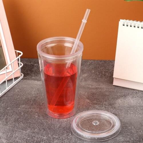 Fashion Outdoor Portable Reusable Drink Tea Milk Mug Drinking Cup Straw Cup Water Bottle With Lid