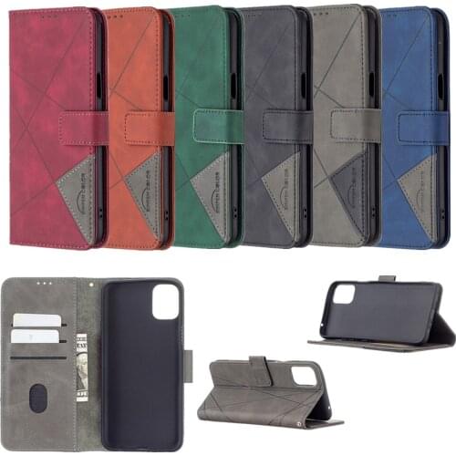 Rhombus Pattern Case for Samsung Galaxy A72 A52 A02 M02 A32 Wallet Leather Cover Folding Stand Shockproof Full Protection Capa