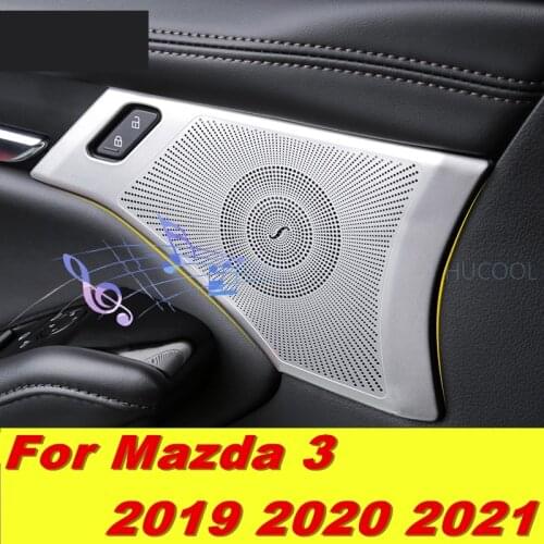 For Mazda3 Mazda 3 2019 2020 2021 car door horn decorative stickers Modified auto audio cover car accessories