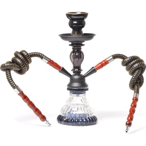 Double Hose Glass Hookah Shisha Pipe Set Narguile Complete Waterpijp Large Chicha with Nargile Hose Bowl Charcoal