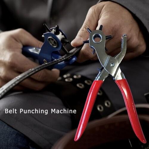 Leather Belt Hole Puncher Carbon Steel Multipurpose Leathercraft Sewing Crafts Revolve Sewing Machine Bag Setter Tool