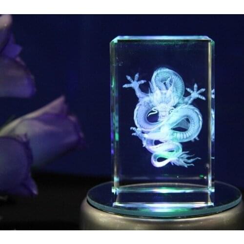 Efficacious HOME family Talisman- TOP COOL CHINA dragon totem FENG SHUI Figurine 3D Crystal statue -FREE SHIPPING