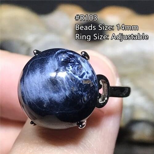 Genuine Natural Blue Pietersite Ring Jewelry For Women Man Crystal Oval Beads Silver Namibia Energy Stone Adjustable Ring AAAAA