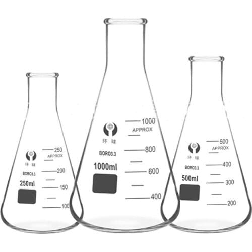 Conical Triangular Glass Flask,High Borosilicate Glass Beaker,Thickened Chemical Flask,Glassware,Laboratory Flask,Maximum 2000ml