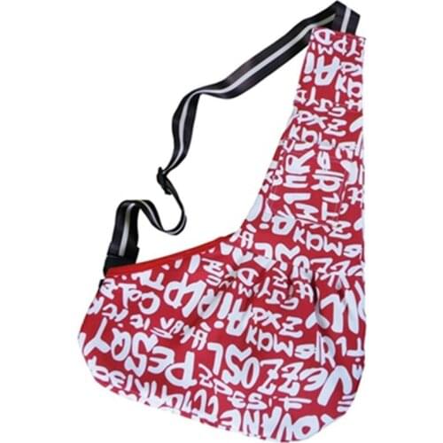 Red Pet Carrier Bag Dog Cat Puppy Letter Pattern Sling Single Shoulder Bag Dog Front Chest Carrier Outdoor Travel Drop Shipping