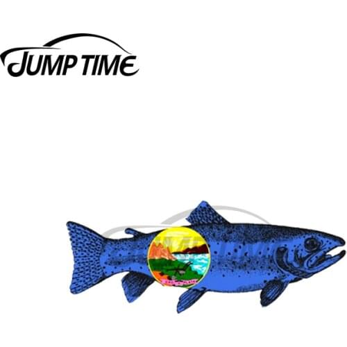 Jump Time 13 x 4.5cm For Trout Fish Montana Personality Creative Car Stickers Repair Decal Graffiti Sticker Laptop Decoration
