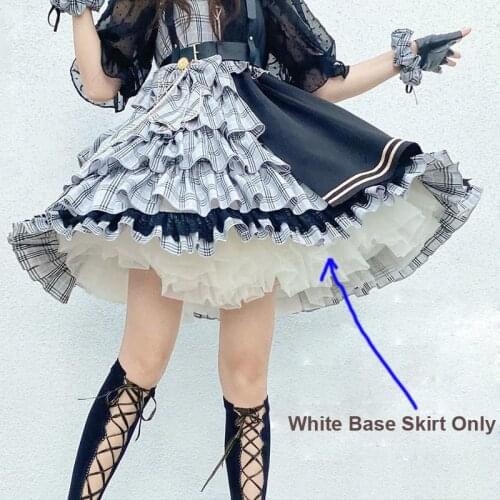 Lolita Skirt Harajuku Princess Kawaii Cosplay Costume Tutu Ball Gowns Women Bottom Skirts White Black Petticoat Fairy Cute Girl