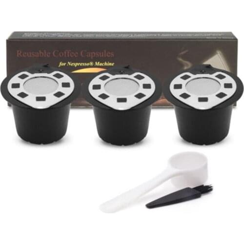 ICafilasRefillable For Nespresso Capsule for Nespresso Coffee machine Refillable Capsule 3pcs Refill Reusable Basket