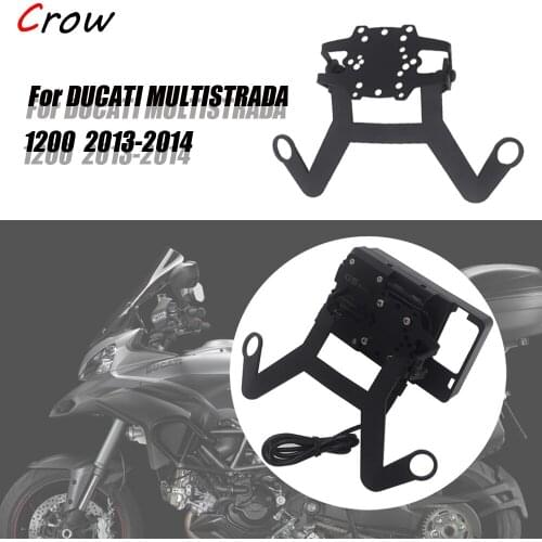 GPS Smart Phone Navigation Mount Mounting Bracket Adapter Holder For DUCATI MULTISTRADA 1200 MY 2013-2014 SUPPORTO