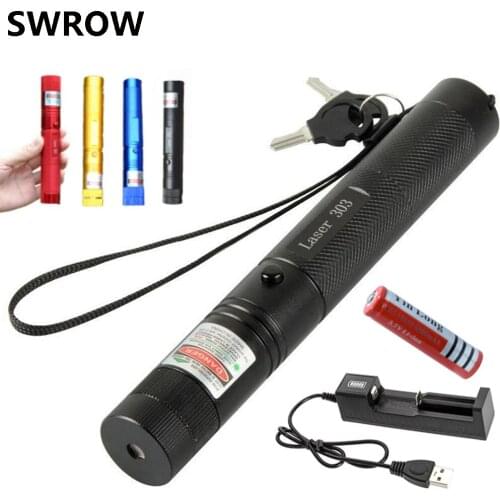 Hunting 10000M 532nm green laser sight laser pointer highly powerful adjustable focus laser 303 with usb charger combination