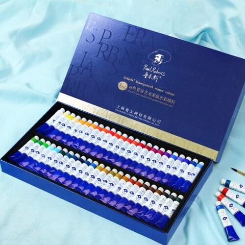 Paul Rubens Watercolor Paint Set 48 Colors 8ml Aluminum Tubes Profession Artist Pigment for Artist Studio Gallery
