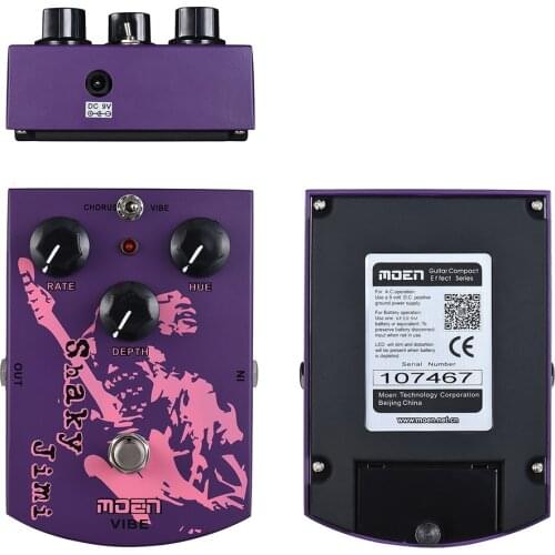 MOEN Electric Guitar Effects Pedals Shaky Jimi Chorus/ Vibe 2 Modes DEPTH RATE HUE True Bypass