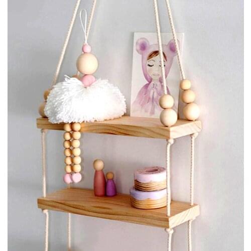 Nordic Style Hanging Decor Ballet Dancer Wooden Beads Girl Room Decor Nursery Ornament Photography Props Childrens ornaments