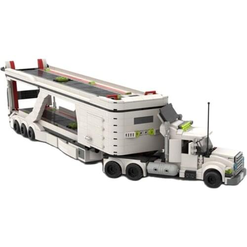 Police Station LT 3 Transport Big Rig White Truck Model Building Blocks City Machine Car Figures Bricks Educational Toy Child