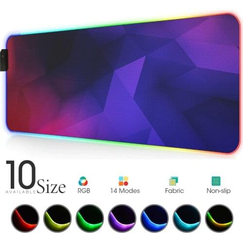 RGB Mouse Pad Colorful minimalist abstraction Gamer Accessories Large LED MousePad Gaming Desk Mat PC Desk Play Mat with Backlit