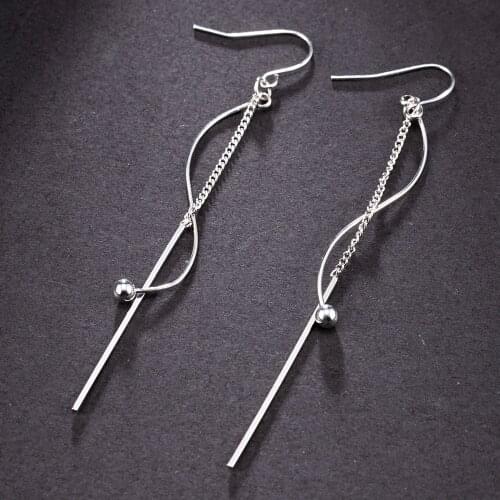 2019 Simple Fashion Geometric Long Vertical Bar Chain Earrings for Women Fashion Charm Drop Earrings Jewelry Kolczyki Pendientes