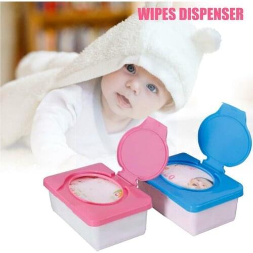 Blue Wet Tissue PaperContainer Baby Wipes Napkin Space Storage Organizer Container Vacuum Holder Saver Boxes T7I8