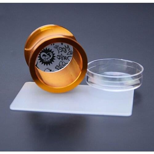 Super 4cm Metal Nail Stamper Clear Silicone Nail Art Stamper Jumbo XL Stamper with Cap & Scraper Nail Stamping Tool