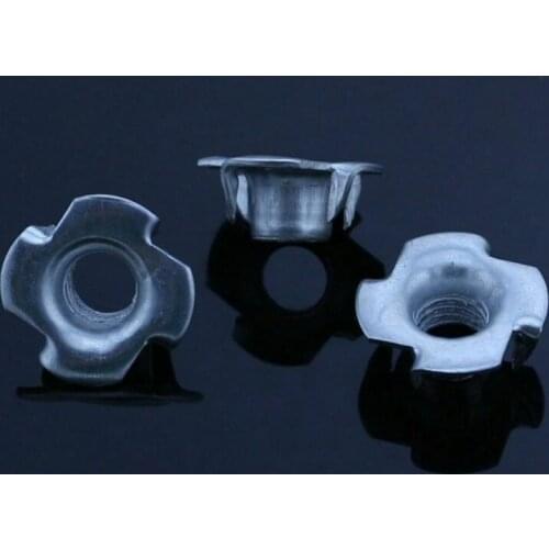 T-nut M3,M4,M5,M6,M8,M10 Zinc Plated Four Claws Nut Speaker Nut T-nut Blind Pronged Tee Nut Furniture Hardware