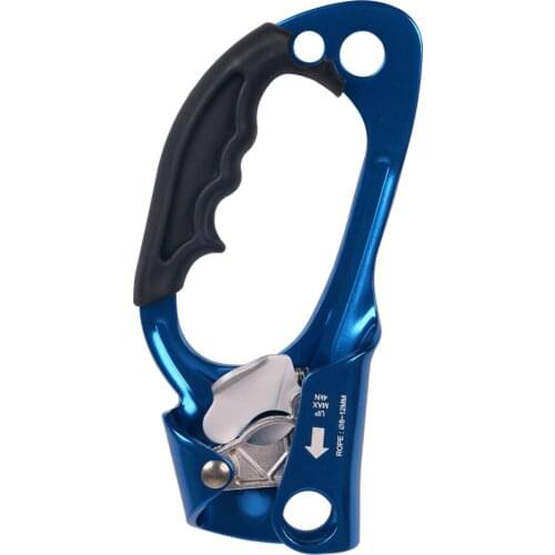 4KN Blue Right Handed Ascender For 8-12mm Rope Arborist Rappelling Rock Climbing Mountaineering Rappelling Caving