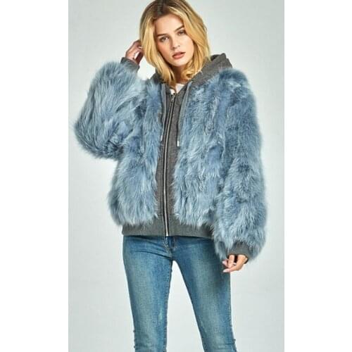 2020 Winter Real Fur Jacket Women Reversible Hoody Parkas Natural Fox Fur Coat Thick Warm Streetwear Casual Loose Hairy Overcoat