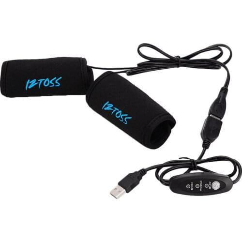 1 Pair Motorcycle USB Heated Grips Handlebar USB Electric Removable Bicycle Motorbike Handle Handlebar Warmer With Temperature