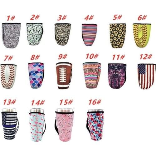 100pcs/lot Leopard Print Rainbow Cactus Water Bottle Cover Neoprene Insulated Sleeve bag Case Pouch for 30oz Tumbler Cup