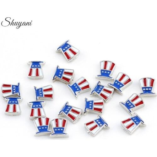 F544 Free Shipping Enamel Magic Hat Charms For Glass Living Locket 20Pcs/Lot