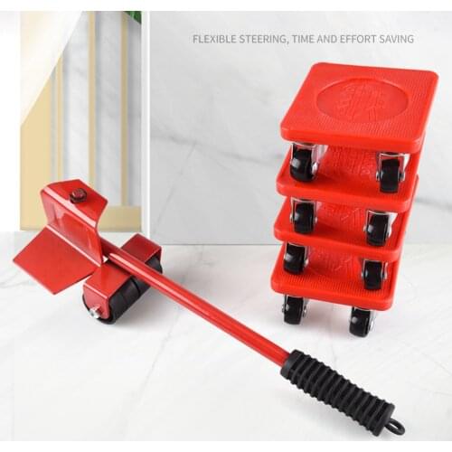 Cabinet Wheel Bar Mover Device Max Up 5pcs Furniture Moving Heavy Tool Kit Furniture Lifter Mover for Sofa Bed