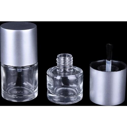 5/8/10ML Empty Cosmetic Container Nail Glass Bottles With Brush Transparent Glass Nail Polish Bottle Jars Empty With A Lid Brush